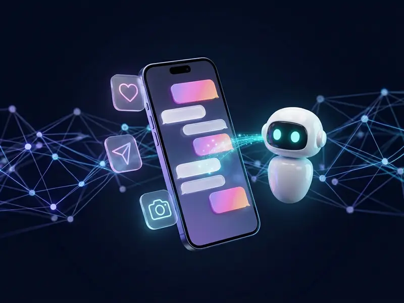 Ilustración del servicio Agentes de IA para Instagram de MIA Coevolution